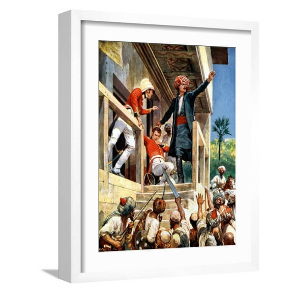 Art.com Alexander Burnes, Scottish Diplomat Murdered by Afghans During the First Anglo-Afghan War, 1841 Giclee Print, White Frame Wall Art, 17" x 21"