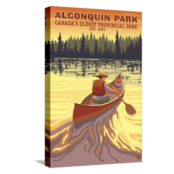 Art.com Algonquin Provincial Park - Ontario, Canada Stretched Canvas Print Wall Art by Lantern Press, 12" x 18"