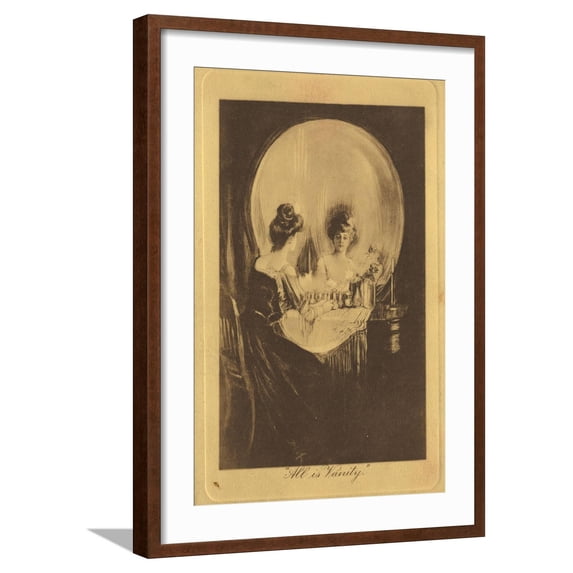 Art.com All is Vanity, c. 1900 Giclee Print, Brown Frame Wall Art, 21" x 29"