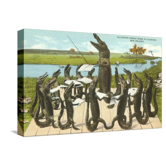 Art.com Alligator Chorus in New Orleans, Louisiana Stretched Canvas Print Wall Art, 18" x 12"
