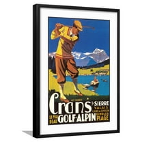 Art.com Alpine Golf Art Print, Black Frame Wall Art, 21" x 29"