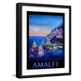 thumbnail image 1 of Art.com Amazing Amalfi Coast At Sunset - Retro Poster II Art Print by Markus Bleichner, Black Frame Wall Art, 17" x 21", 1 of 5