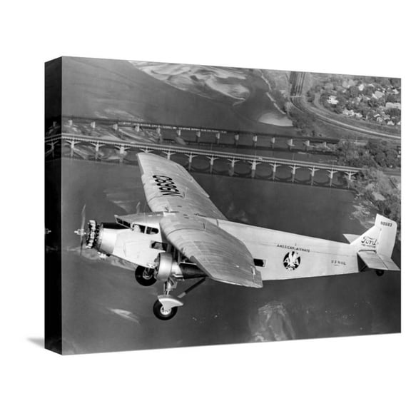 Art.com American Airlines Ford Tri-Motor Airplane, 1966 Stretched Canvas Print Wall Art, 16" x 12"