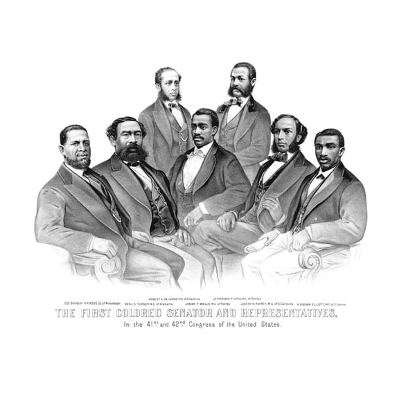 Art.com American History Print of the First African American Senator and Representatives Art Print, 16" x 12"