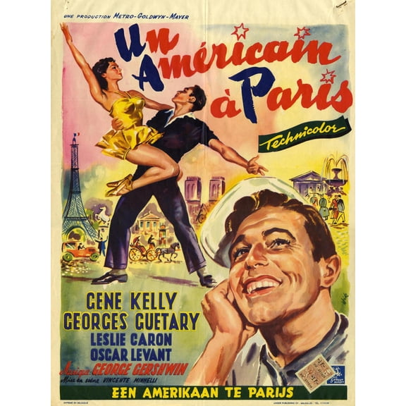 Art.com An American In Paris, Film Poster, 1950s Giclee Print, 18" x 24"