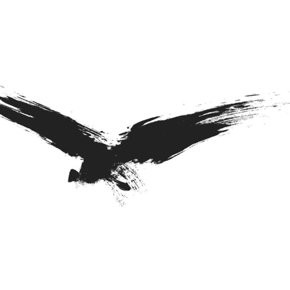Art.com An Image Of A Grunge Black Bird Art Print by magann, 16" x 12"