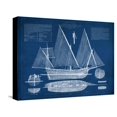 thumbnail image 1 of Art.com Antique Ship Blueprint III Stretched Canvas Print Wall Art by Vision Studio, 16" x 12", 1 of 4
