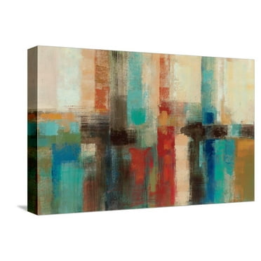 Art.com Aqua Horizon Stretched Canvas Print Wall Art by Silvia Vassileva, 18" x 12"