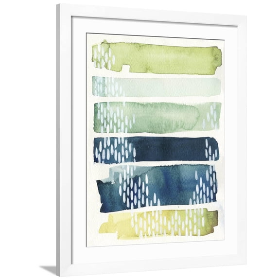 Art.com Aqua Streak II Art Print by Grace Popp, White Frame Wall Art, 32" x 40"