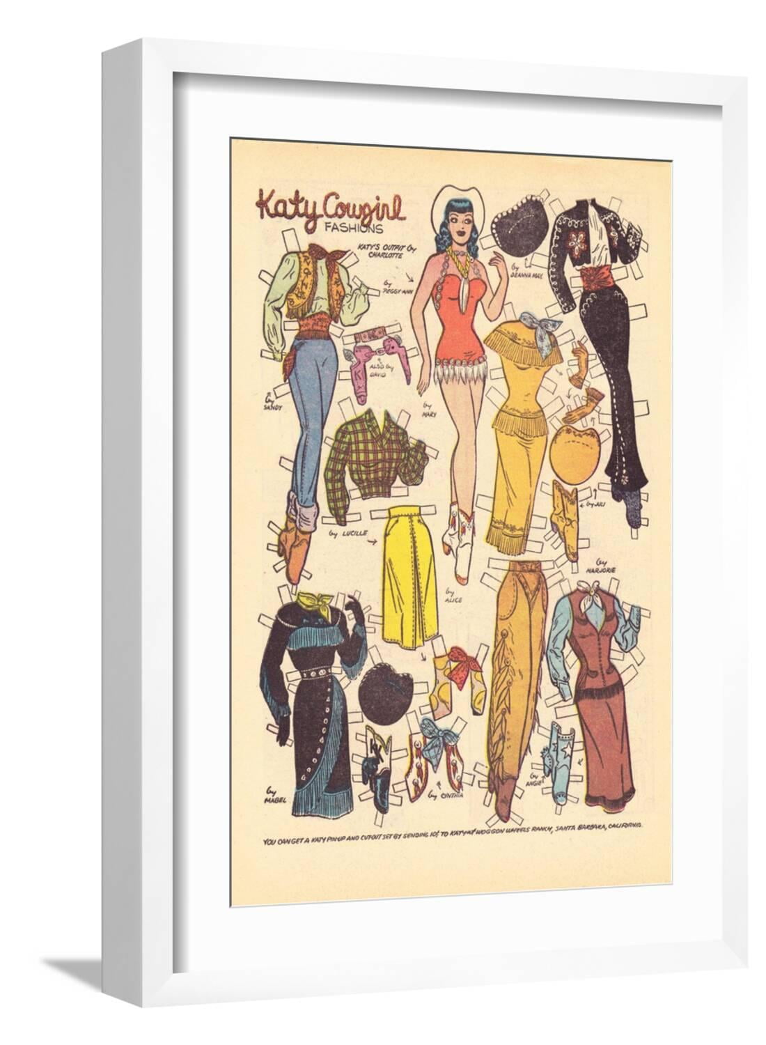 Archie Comics Retro Katy Keene Cowgirl Fashions (Aged) Art