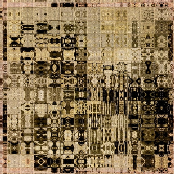 Art.com Art Abstract Vibrant Geometric Pattern Background In Black, Sepia And Brown Colors Art Print by Irina QQQ, 16" x 16"