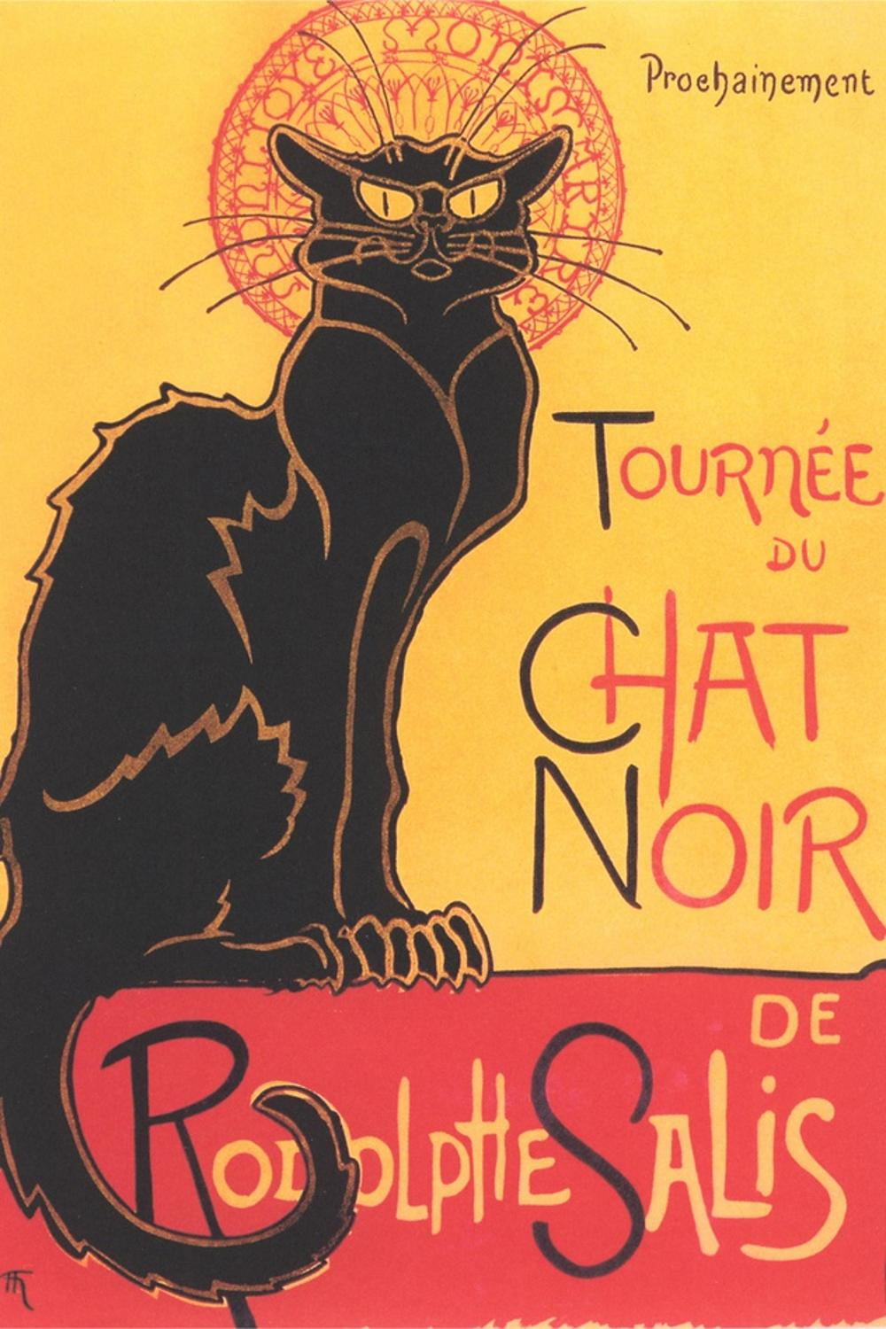 Art.com Art Deco Chat Noir Poster Art Print, 24" x 36"