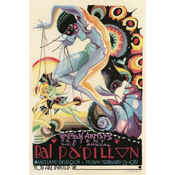 Art.com Art Deco Dance Poster Art Print, 12" x 18"