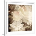thumbnail image 1 of Art.com Art Floral Vintage Sepia Blurred Background with White Asters and Roses Art Print by Irina QQQ, White Frame Wall Art, 38" x 38", 1 of 5