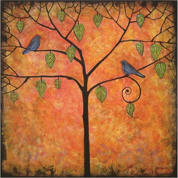 Art.com Art Print Tree of Life Tangerine Tango Sky Stretched Canvas Print Wall Art by Blenda Tyvoll, 30" x 30"