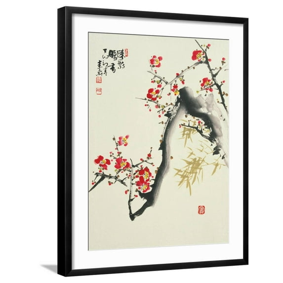 Art.com Asian Traditional Painting Art Print by WizData, Black Frame Wall Art, 23" x 29"
