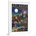 thumbnail image 1 of Art.com Atlanta, Georgia - Skyline at Night Art Print by Lantern Press, White Frame Wall Art, 32" x 44", 1 of 5