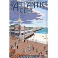 thumbnail image 1 of Art.com Atlantic City, New Jersey - Boardwalk Art Print by Lantern Press, 12" x 18", 1 of 4