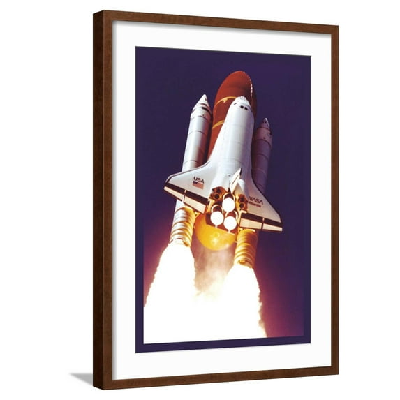 Art.com Atlantis Lift-Off Art Print, Brown Frame Wall Art, 21" x 29"