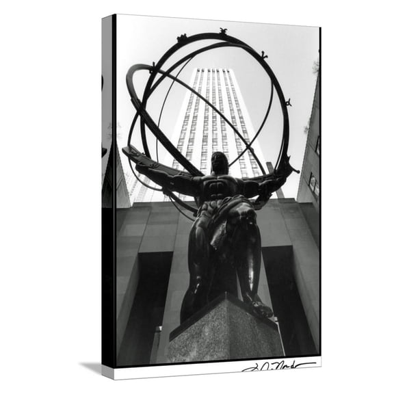 Art.com Atlas at Rockefeller Center Stretched Canvas Print Wall Art by Laura Denardo, 12" x 18"