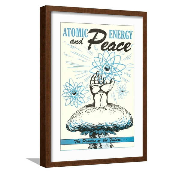 Art.com Atomic Energy and Peace Art Print, Brown Frame Wall Art, 17" x 23"