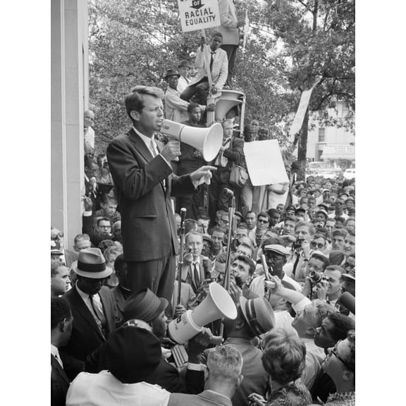 Art.com Attorney General Bobby Kennedy Speaking to Crowd in D.C. Photo by Warren K^ Leffler, 24" x 32"