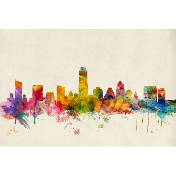 Art.com Austin Texas Skyline Art Print by Michael Tompsett, 36" x 24"