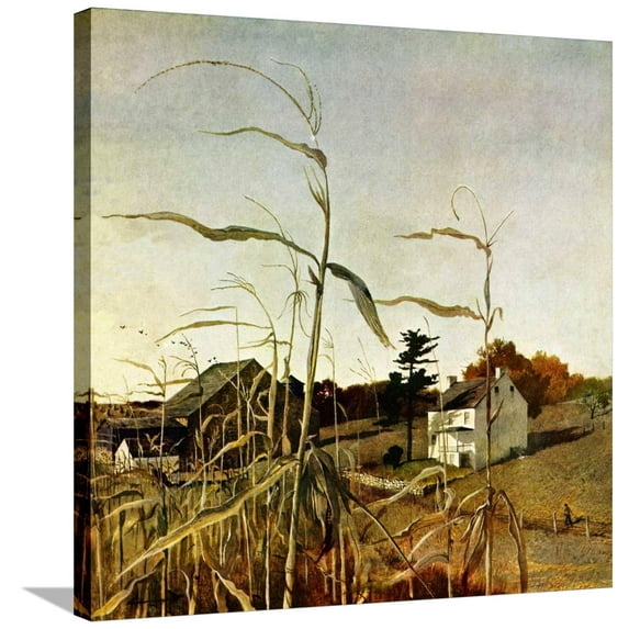 Art.com Autumn Cornfield,October 1, 1950 Stretched Canvas Print Wall Art by Andrew Wyeth, 30" x 30"