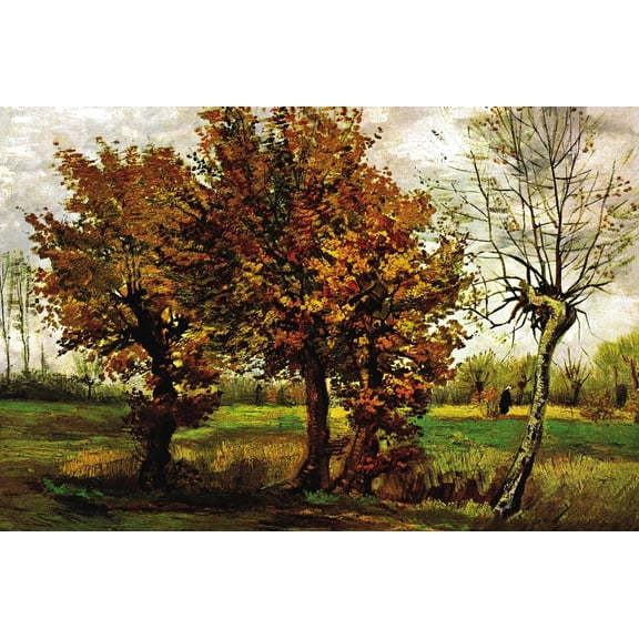 Art.com Autumn Landscape with Four Trees Art Print by Vincent van Gogh, 36" x 24"