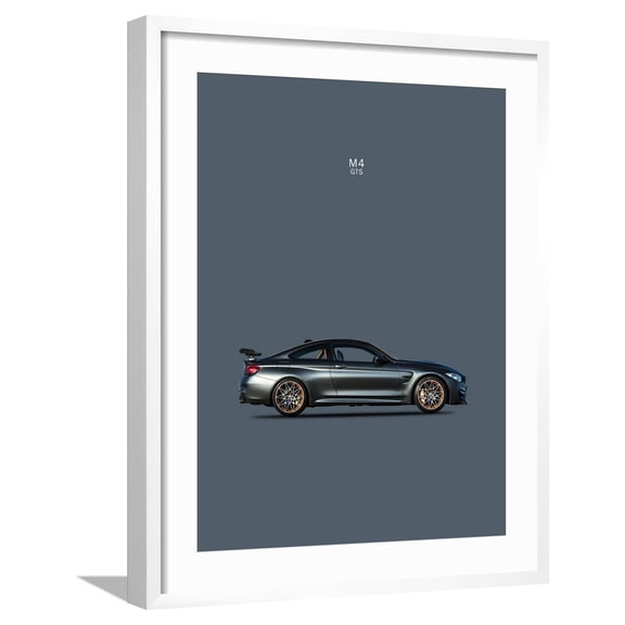 Art.com BMW M4 GTS Art Print by Mark Rogan, White Frame Wall Art, 23" x 29"