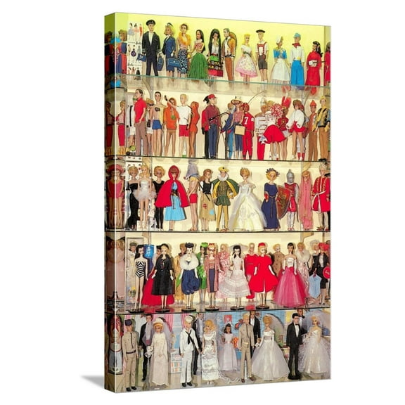 Art.com Barbie Doll Collection, Retro Stretched Canvas Print Wall Art, 16" x 24"