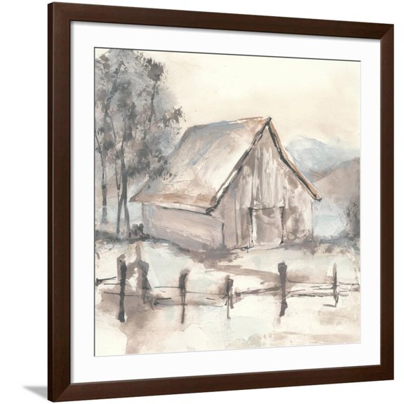 Art.com Barn VII Art Print by Chris Paschke, Brown Frame Wall Art, 38" x 38"