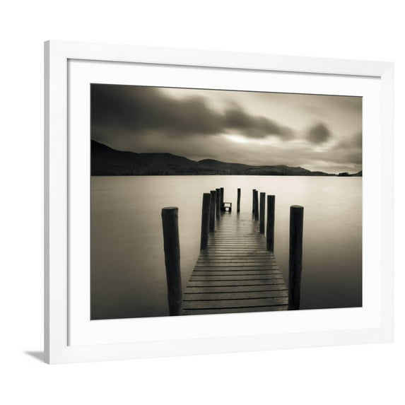 Art.com Barrow Bay, Derwent Water, Lake District, Cumbria, England Photographic Print by Gavin Hellier, White Frame Wall Art, 40" x 32"
