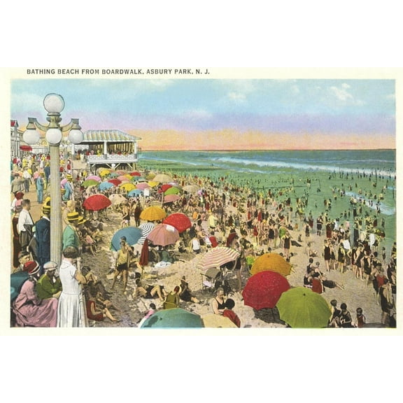 Art.com Bathing Beach, Asbury Park Art Print, 18" x 12"