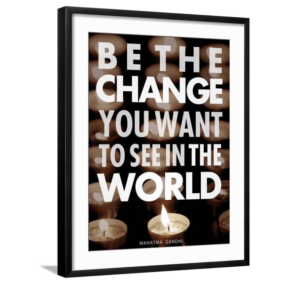 Art.com Be the Change Art Print by Chuck Haney, Black Frame Wall Art, 23" x 29"