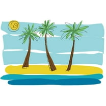 Art.com Beach Day Palms 1 Art Print by Jan Weiss, 24" x 16"