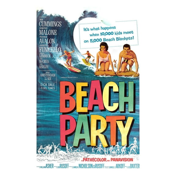 Art.com Beach Party, Annette Funicello, Frankie Avalon, 1963 Photo, 12" x 16"