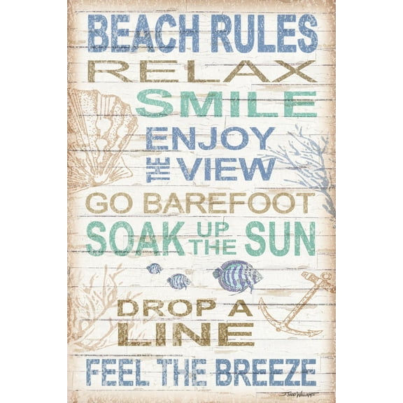 Art.com Beach Rules Art Print by Todd Williams, 16" x 24"