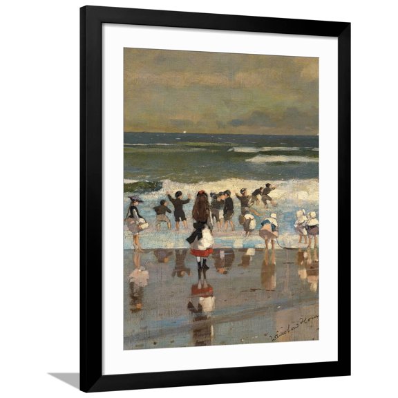 Art.com Beach Scene Giclee Print by Winslow Homer, Black Frame Wall Art, 32" x 40"