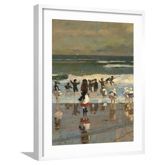 Art.com Beach Scene Giclee Print by Winslow Homer, White Frame Wall Art, 23" x 29"