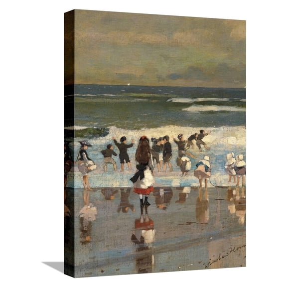 Art.com Beach Scene Stretched Canvas Print Wall Art by Winslow Homer, 12" x 16"