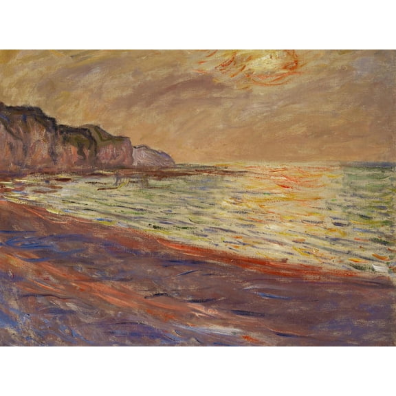 Art.com Beach at Pourville, Sunset, 1882 Giclee Print by Claude Monet, 16" x 12"