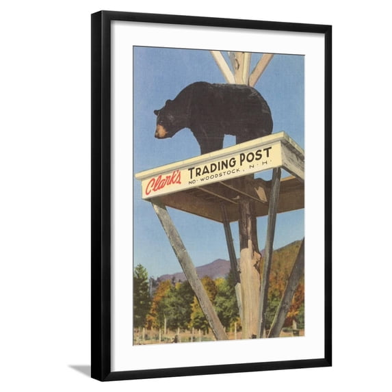 Art.com Bear, Clark's Trading Post, Woodstock, New Hampshire Art Print, Black Frame Wall Art, 21" x 29"