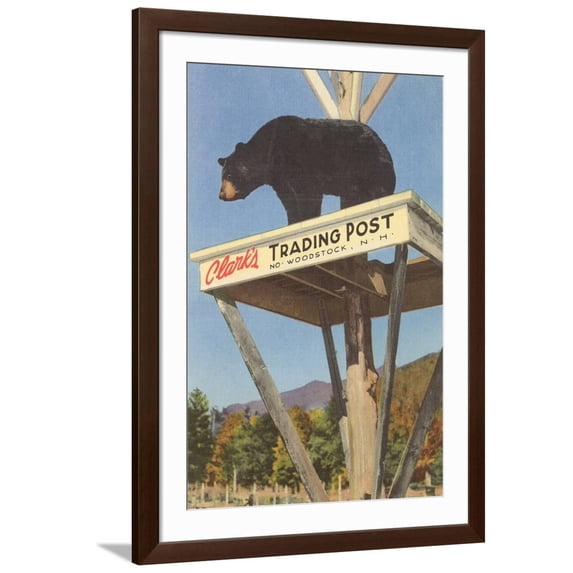 Art.com Bear, Clark's Trading Post, Woodstock, New Hampshire Art Print, Brown Frame Wall Art, 32" x 44"