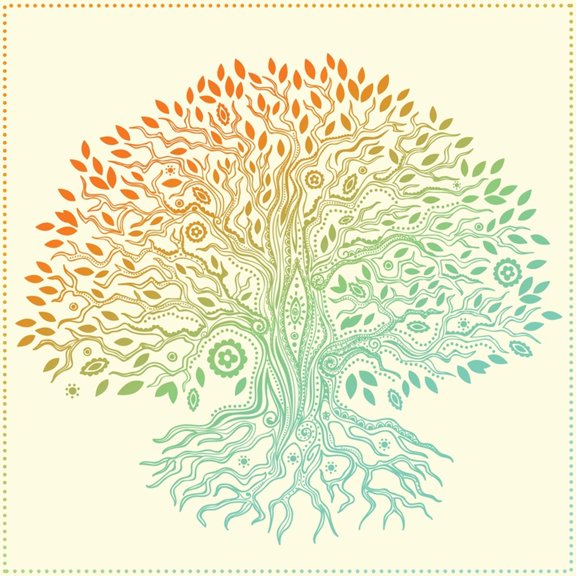 Art.com Beautiful Vintage Hand Drawn Tree Of Life Art Print by transiastock, 30" x 30"