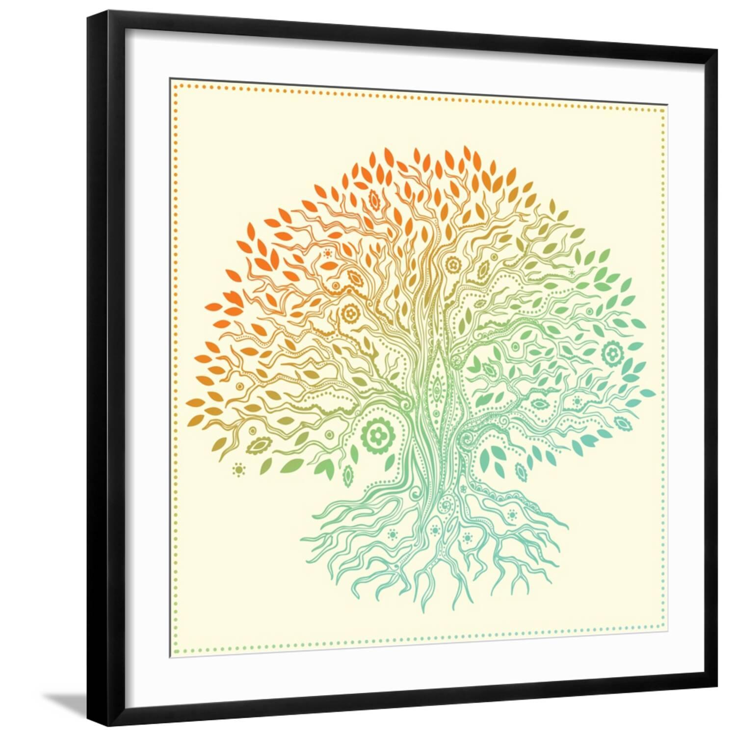 Art.com Beautiful Vintage Hand Drawn Tree Of Life Art Print by ...