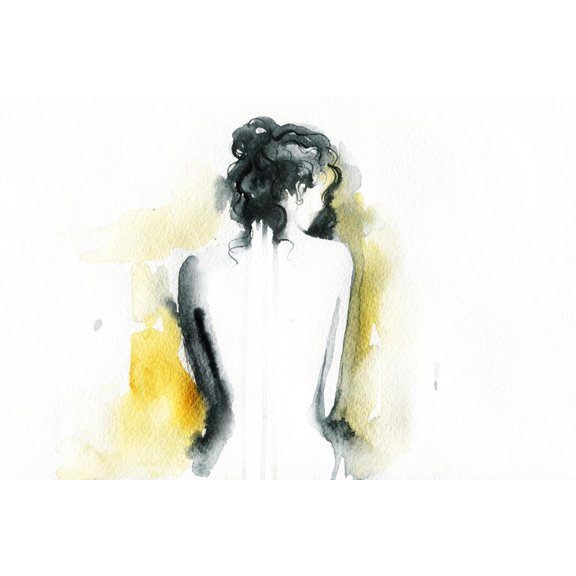 Art.com Beautiful Woman Body. Abstract Watercolor .Fashion Background Art Print by Anna Ismagilova, 24" x 16"