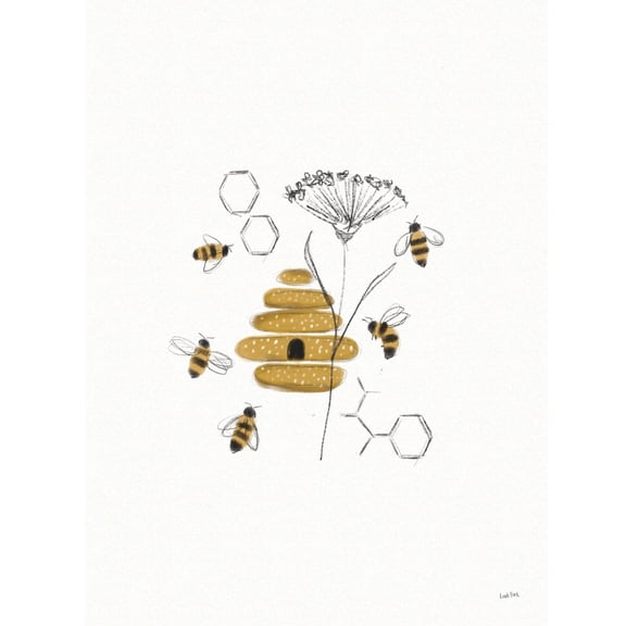 Art.com Bees and Botanicals II Art Print by Leah York, 12" x 16"