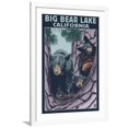Big Bear Lake, California Bear and Cubs Art Print by Lantern