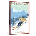 thumbnail image 1 of Art.com Big Bear Lake - California - Downhill Skier Stretched Canvas Print Wall Art by Lantern Press, 16" x 24", 1 of 4